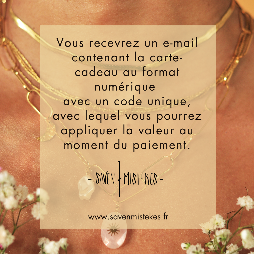La carte cadeau à partir de 30€